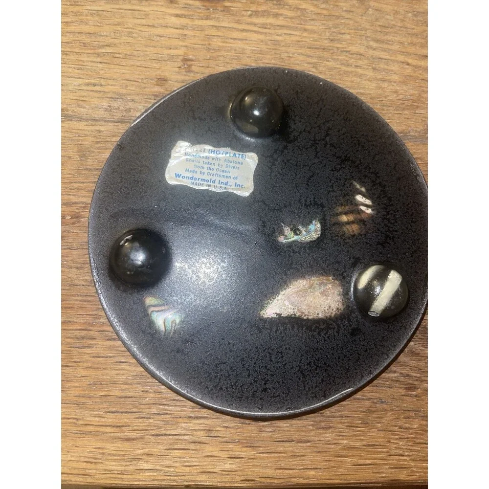 Vintage Lucite Hot Plate - Mother of Abalone - Wondermold Ind. Inc 5.5 Inch